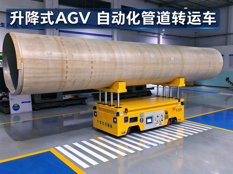 管道制造生产线顶升式AGV转运车定制案例